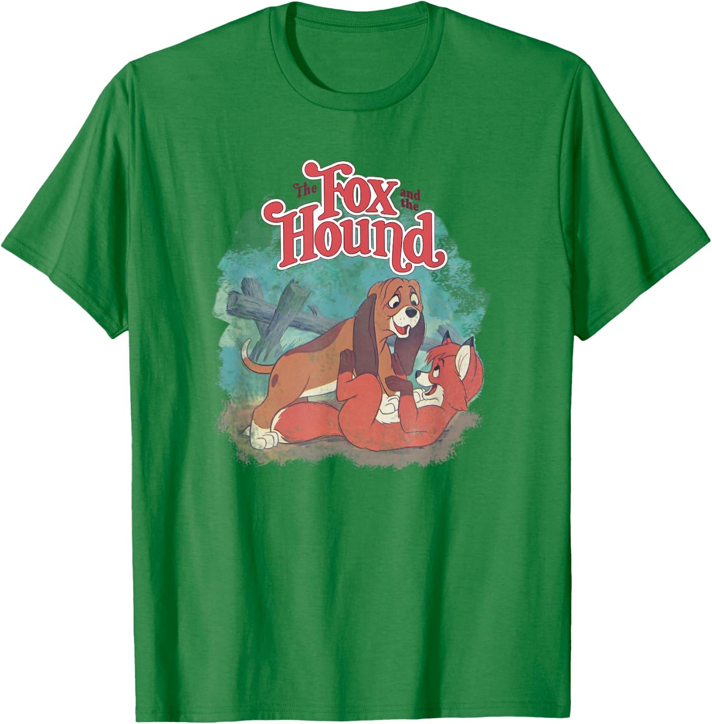 Disney The Fox and The Hound Vintage Classic Poster T-Shirt - T-Shirt | Irish Green