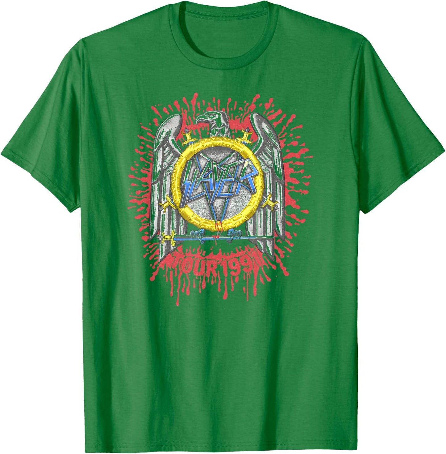 Slayer – Tour 91 Eagle T-Shirt - T-Shirt | Irish Green