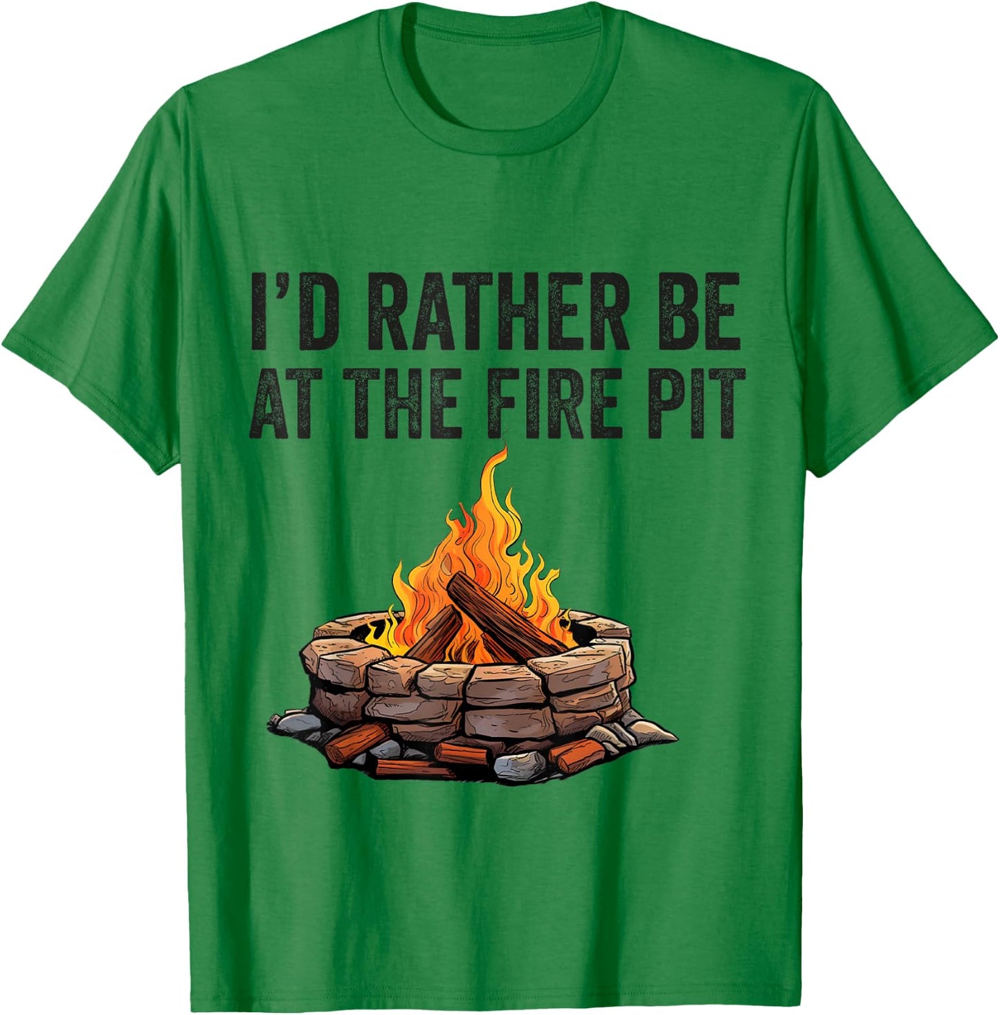 Fire Pit Bonfire Campfire Lover Men Camping Lover T-Shirt - T-Shirt | Irish Green