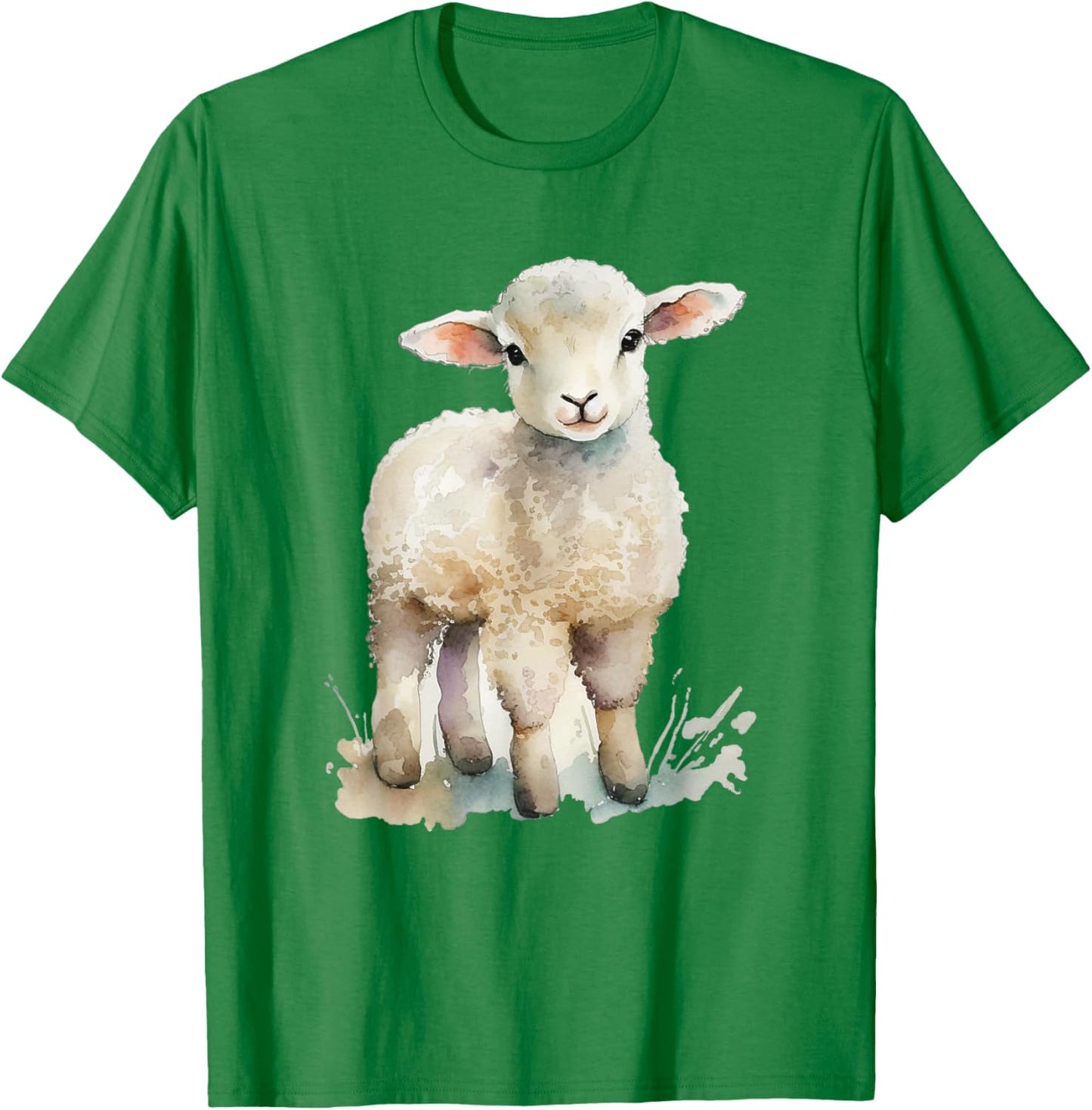 Easter Lamb Watercolor For Girls Women Spring Baby Animal T-Shirt - T-Shirt | Irish Green