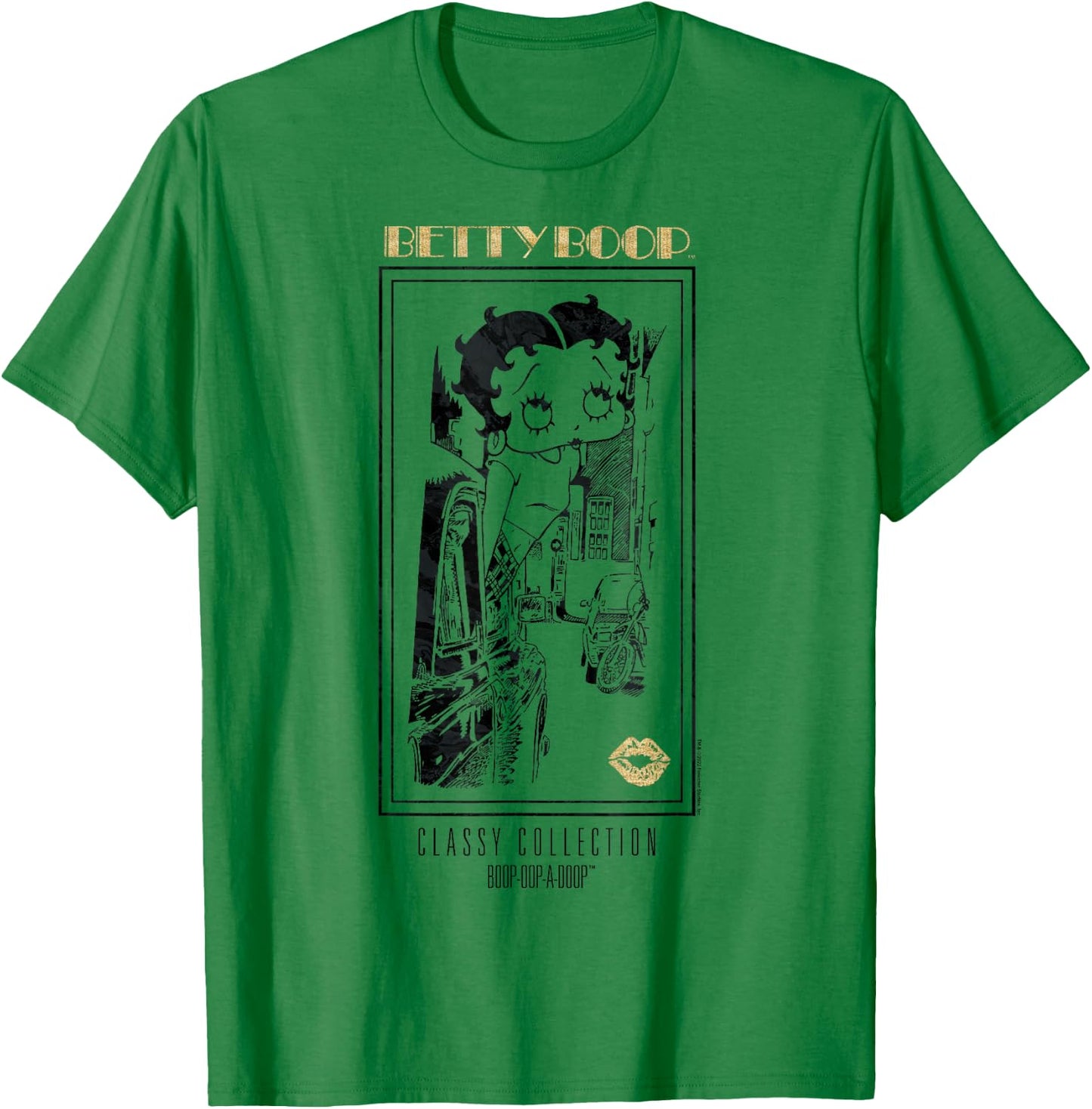 Betty Boop Vintage Classy Collection Faded Broadway Poster T-Shirt - T-Shirt | Irish Green