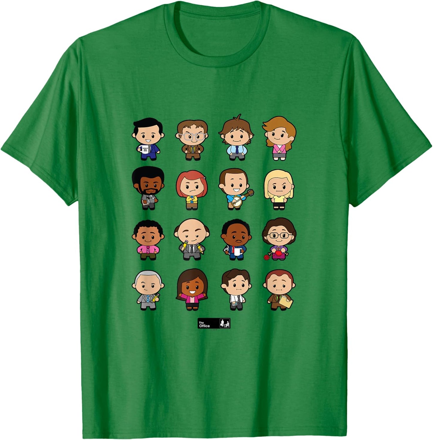 The Office Cute Characters T-Shirt - T-Shirt | Irish Green