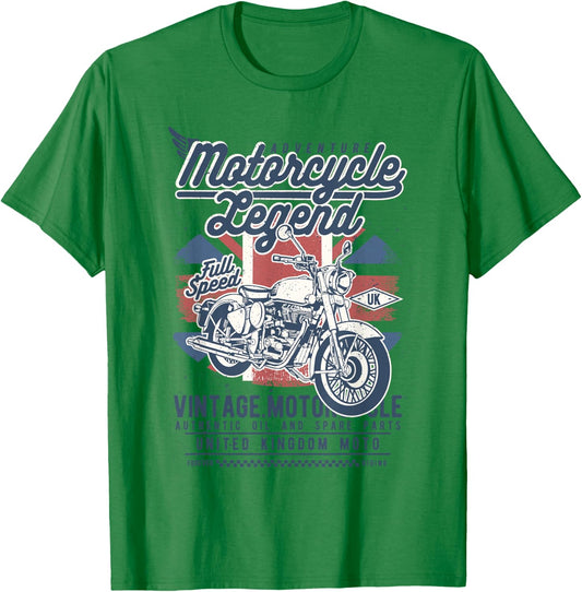 Retro British UK Vintage Style Motorcycle Adventure Design T-Shirt - T-Shirt | Irish Green