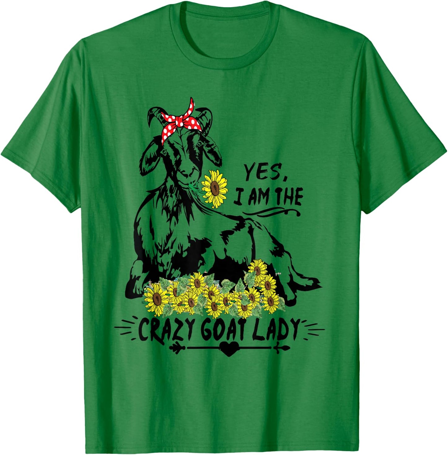 Women's Crazy Goat Lady Goats Farm Animal Funny T-Shirt - T-Shirt | Irish Green