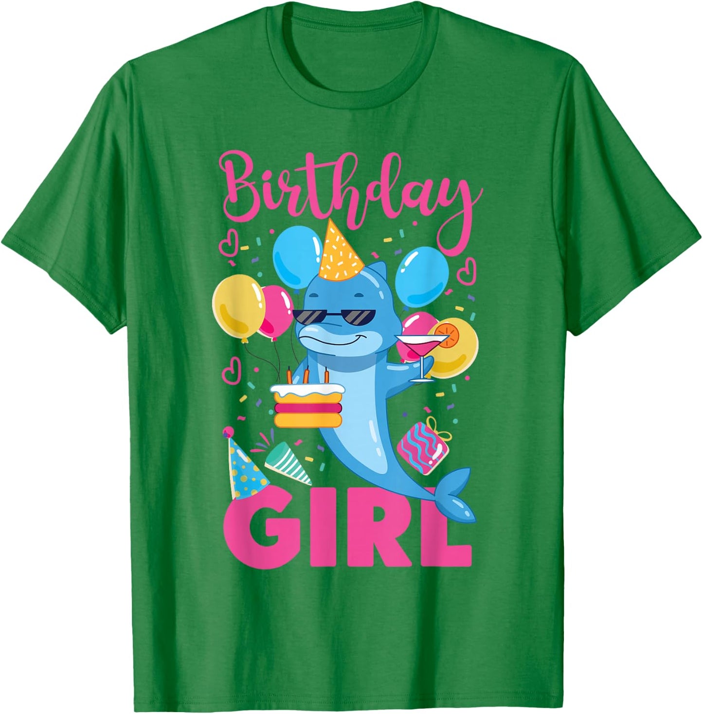 Dolphin Birthday Birthday Girl T-Shirt - T-Shirt | Irish Green