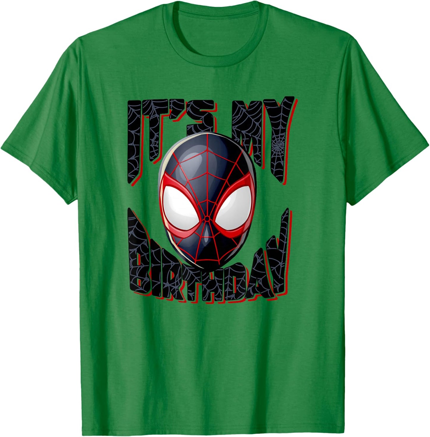 Marvel Spider-Man Miles Morales It's My Birthday Big Face T-Shirt - T-Shirt | Irish Green
