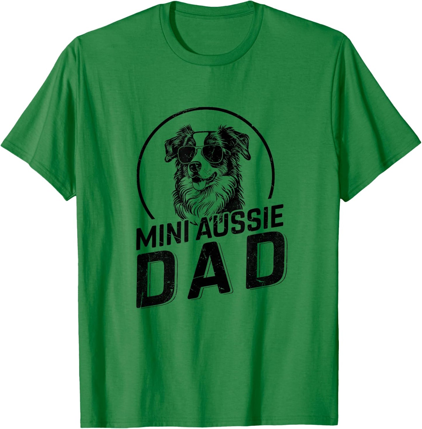Mini Aussie Dad Dog Owner Gifts Funny Dad Christmas T-Shirt - T-Shirt | Irish Green