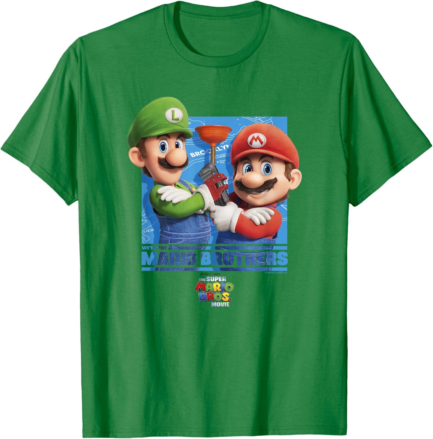 The Super Mario Bros. Movie We're The Mario Brothers Poster T-Shirt - T-Shirt | Irish Green
