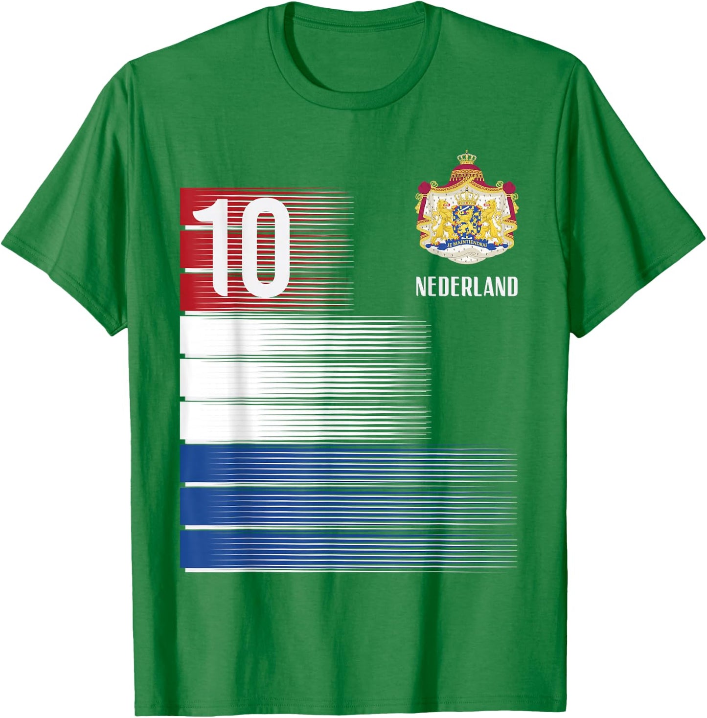 Netherlands Flag 10 Dutch Orange Soccer Men Women Kids Boys T-Shirt - T-Shirt | Irish Green