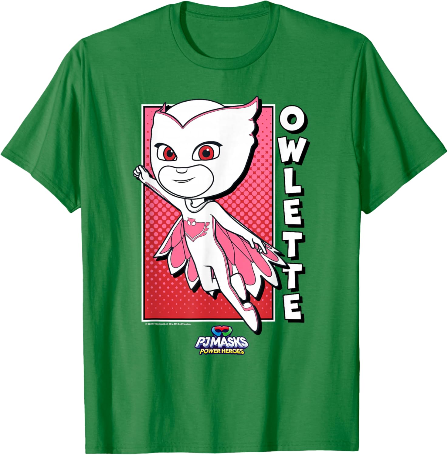 PJ Masks Owlette Comic Style Panel Logo T-Shirt - T-Shirt | Irish Green