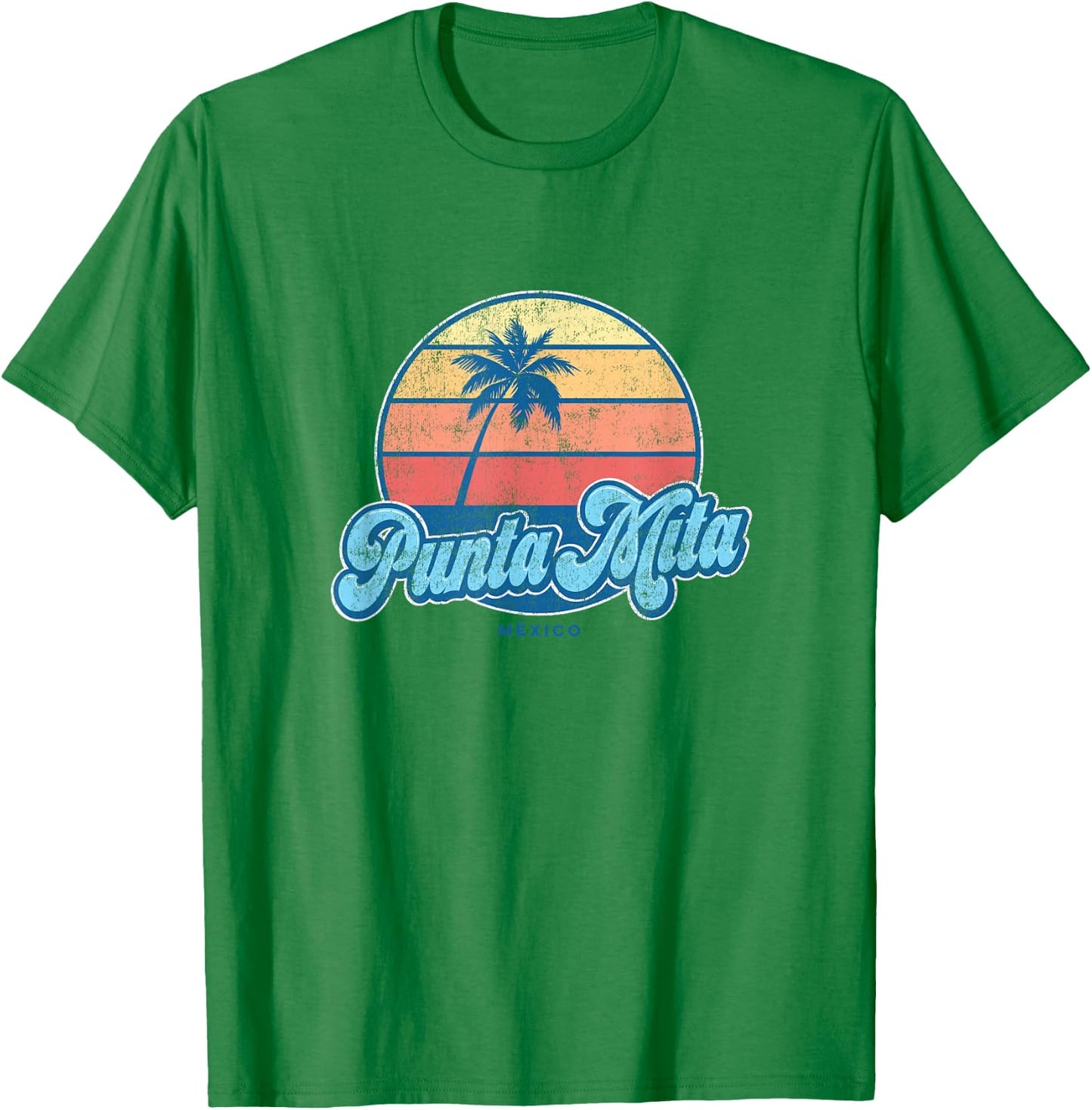 Vintage Punta Mita Mexico Classic 70s Retro Surfer T-Shirt - T-Shirt | Irish Green