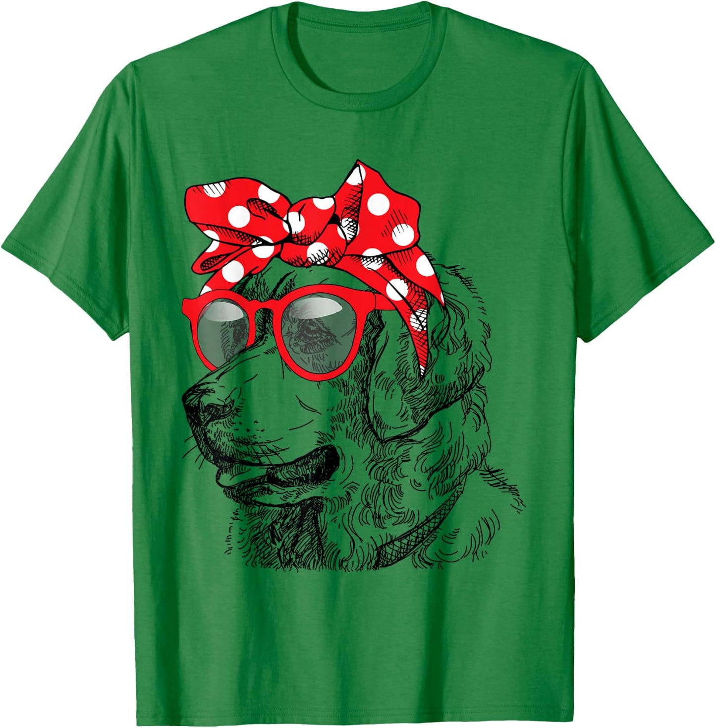 Golden Retriever Dog Mom Bandana Sunglasses Mother's Day Women T-Shirt - T-Shirt | Irish Green
