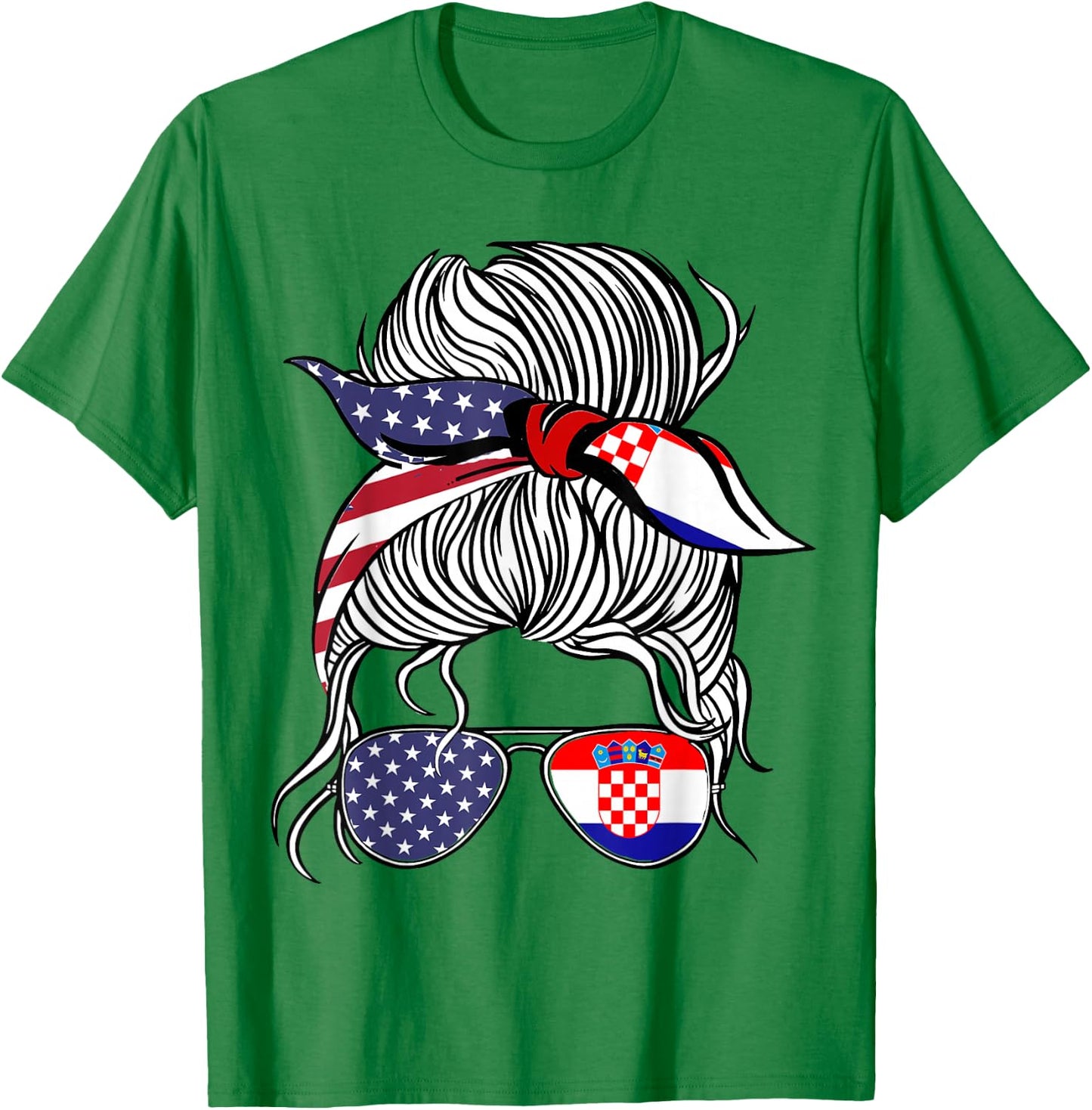 American Croatian Patriot Flag Women Girl Croatia Grown T-Shirt - T-Shirt | Irish Green