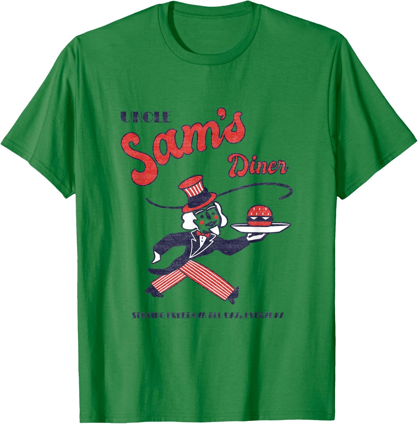 Americana Uncle Sam’s Diner T-Shirt - T-Shirt | Irish Green