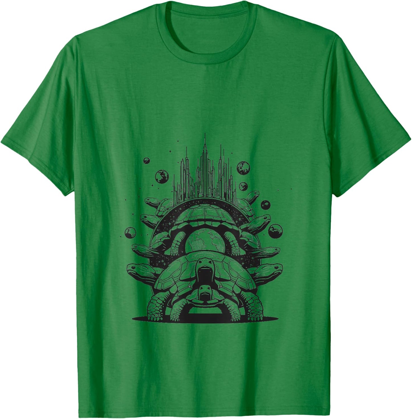 Turtles All The Way Down Graphic T-Shirt - T-Shirt | Irish Green
