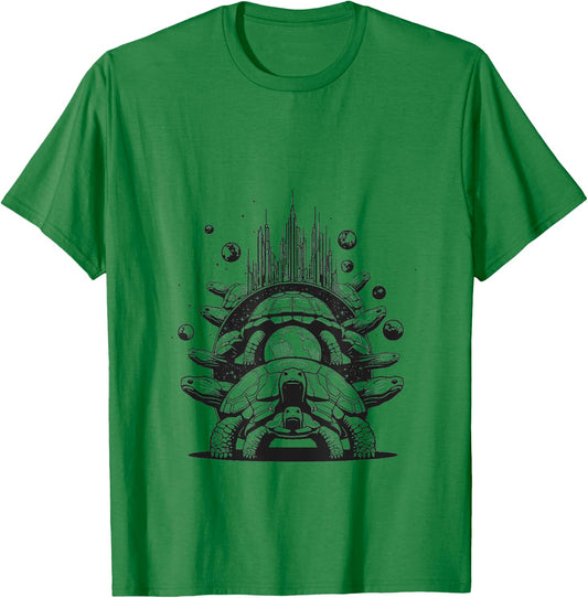 Turtles All The Way Down Graphic T-Shirt - T-Shirt | Irish Green