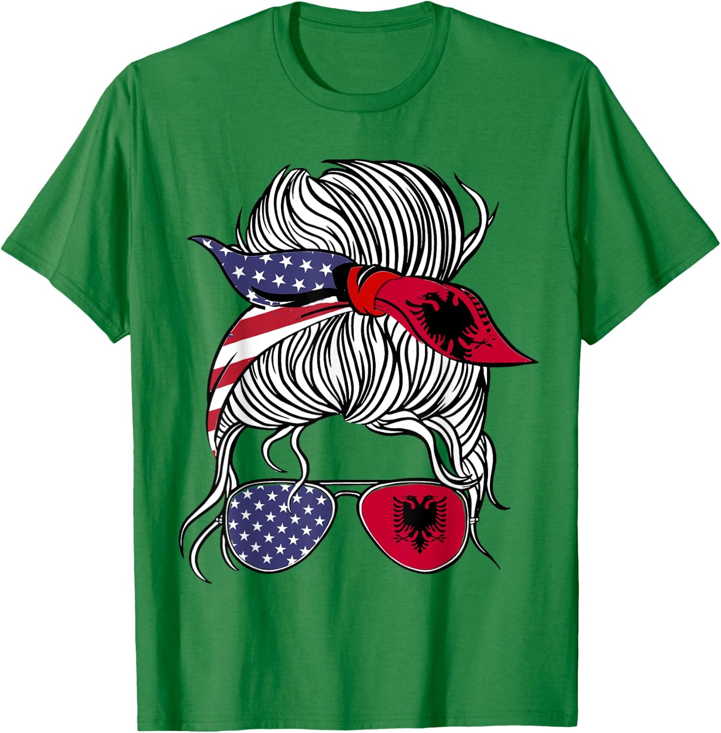 American Albanian Patriot Flag Women Girl Albania Grown T-Shirt - T-Shirt | Irish Green