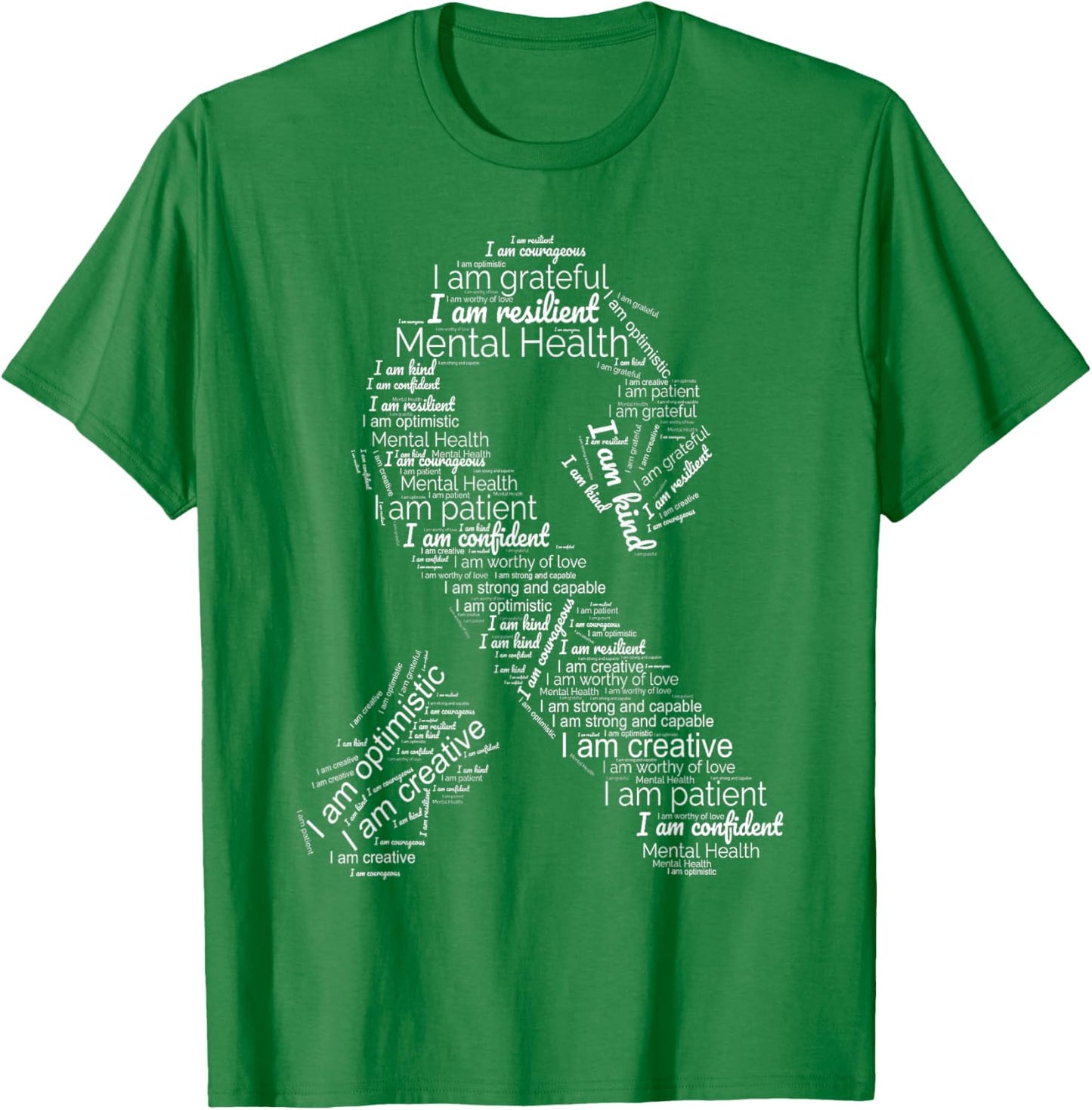 Green Ribbon In May Support Mental Health Awareness T-Shirt - T-Shirt | Irish Green