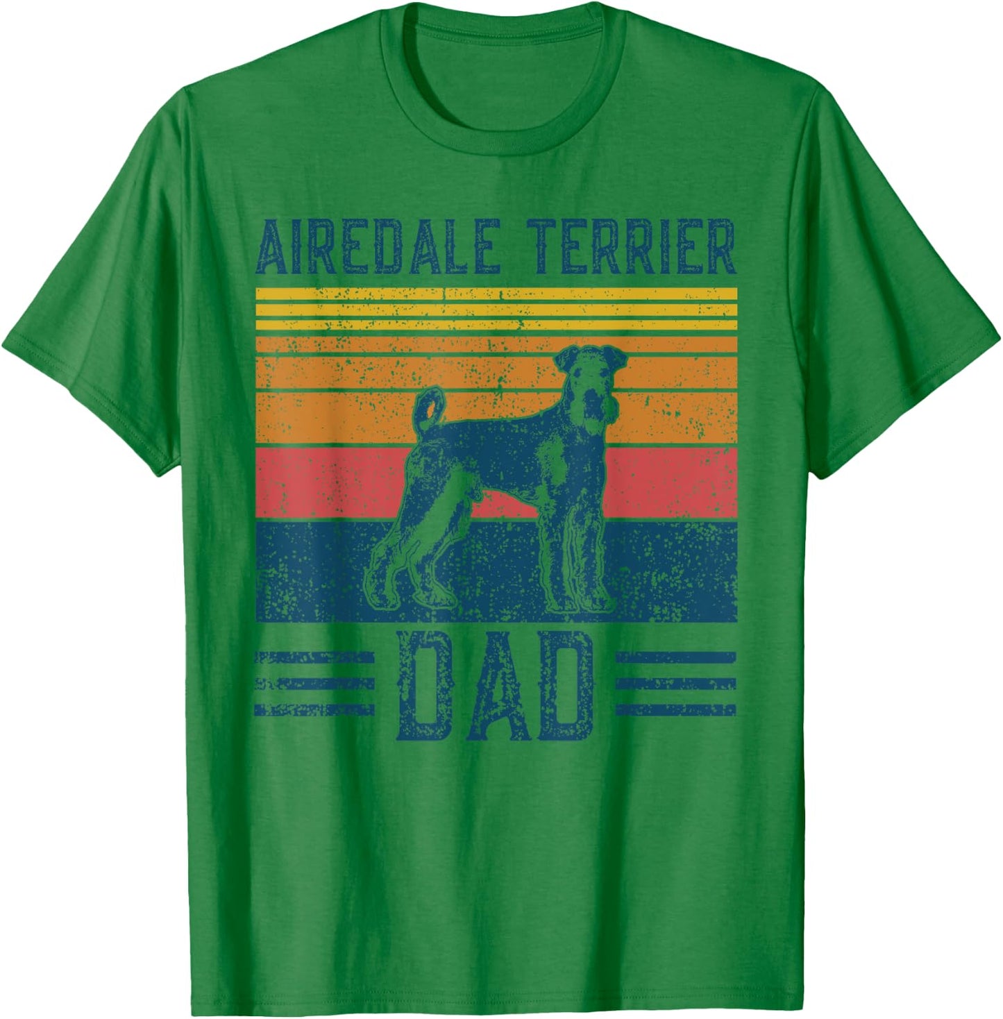 Dog Airedale Terrier Dad - Vintage Airedale Terrier Dad T-Shirt - T-Shirt | Irish Green