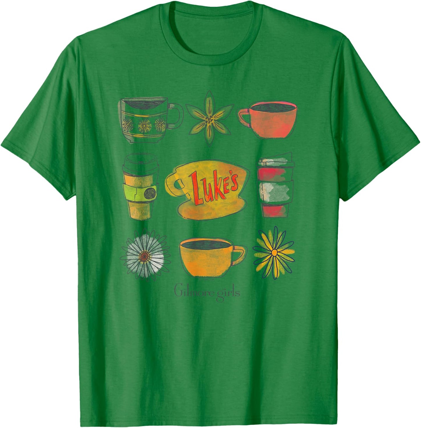 Gilmore Girls - Lukes Coffee Grid T-Shirt - T-Shirt | Irish Green