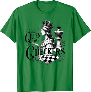 Queen of Checkers inspired by modern art T-Shirt - T-Shirt | Irish Green