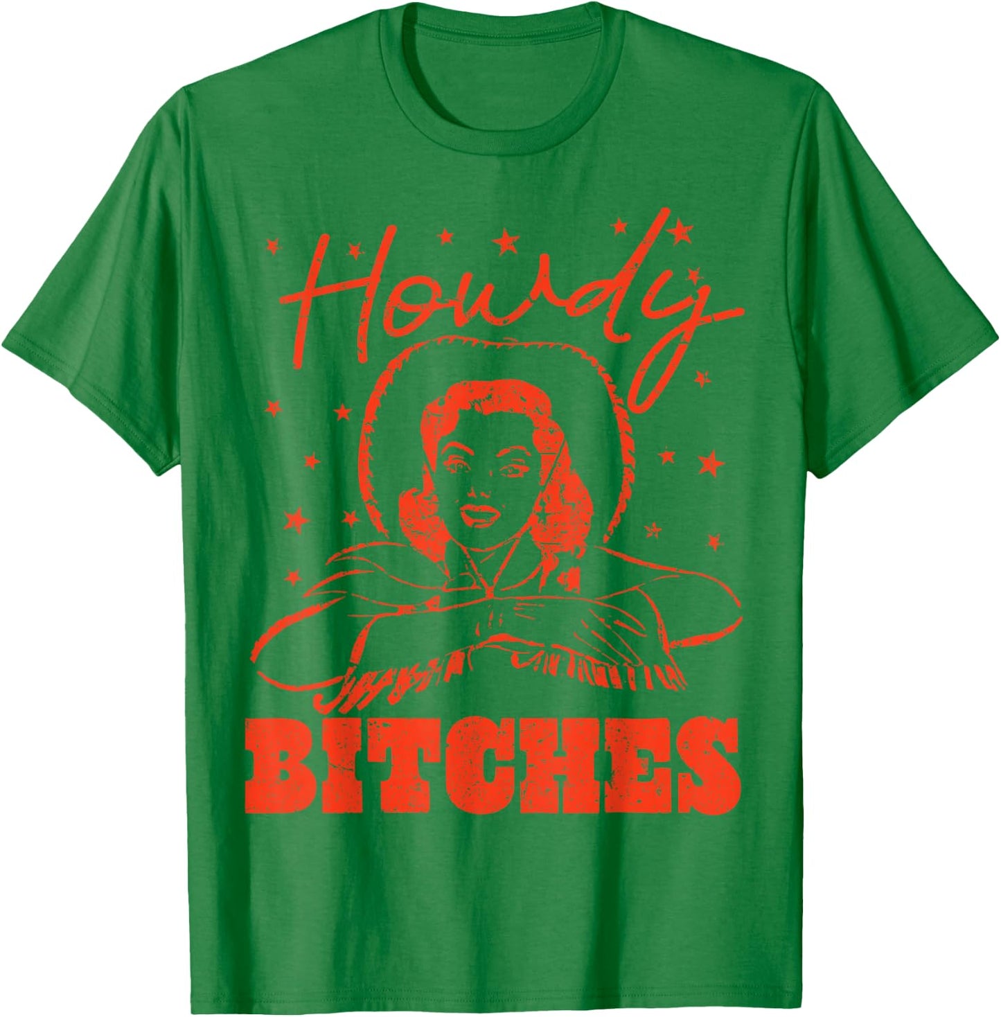 Vintage Howdy Bitches Rodeo Western Country Southern Cowgirl T-Shirt - T-Shirt | Irish Green