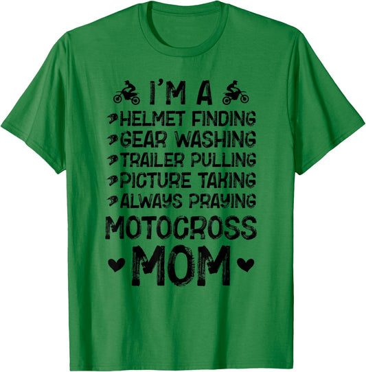 I'm A Motocross Mom Motocross Rider Mother Moto Mom T-Shirt - T-Shirt | Irish Green