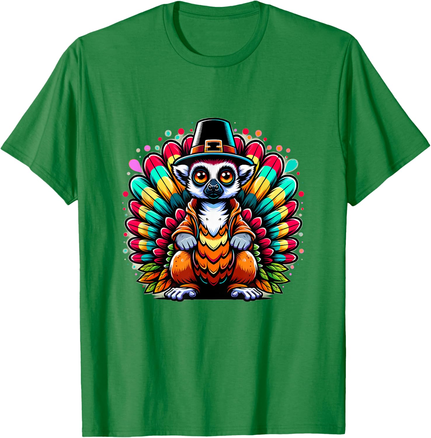 Humor Thanksgiving Turkey Lemur T-Shirt - T-Shirt | Irish Green