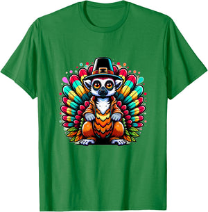 Humor Thanksgiving Turkey Lemur T-Shirt - T-Shirt | Irish Green