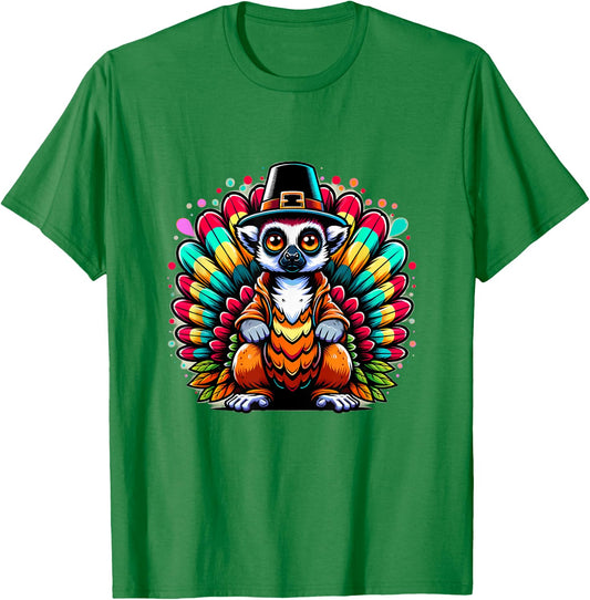 Humor Thanksgiving Turkey Lemur T-Shirt - T-Shirt | Irish Green