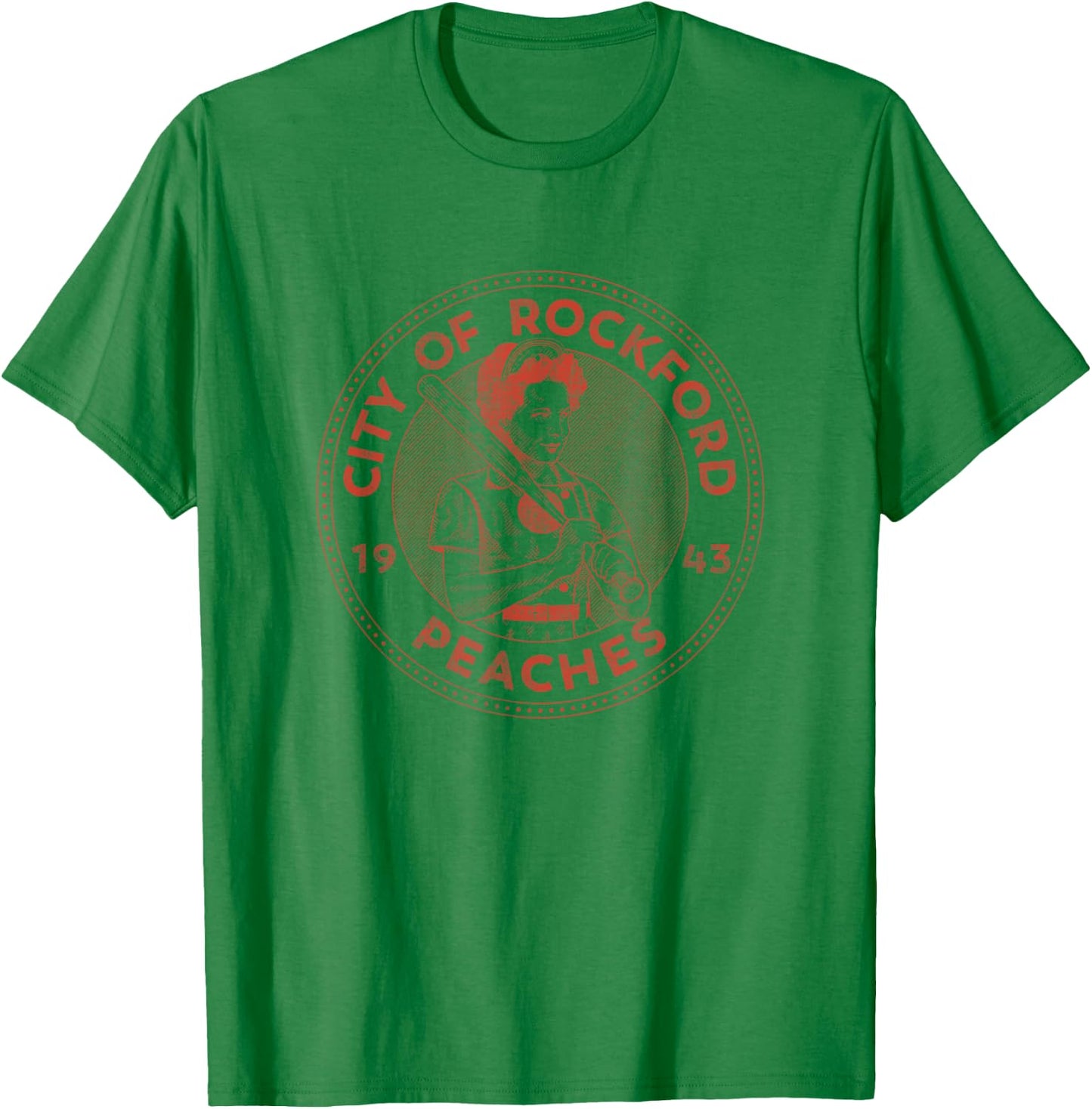 City of Rockford Peaches Baseball T-Shirt - T-Shirt | Irish Green