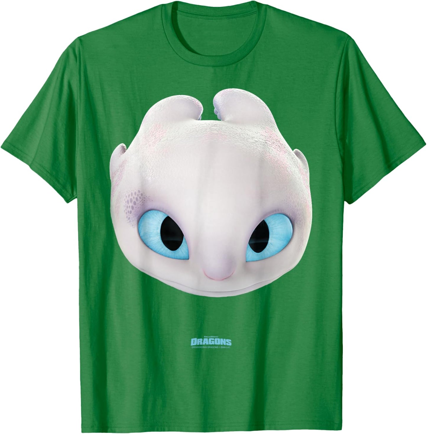 DreamWorks Dragons Light Fury Big Face Costume 3D T-Shirt - T-Shirt | Irish Green