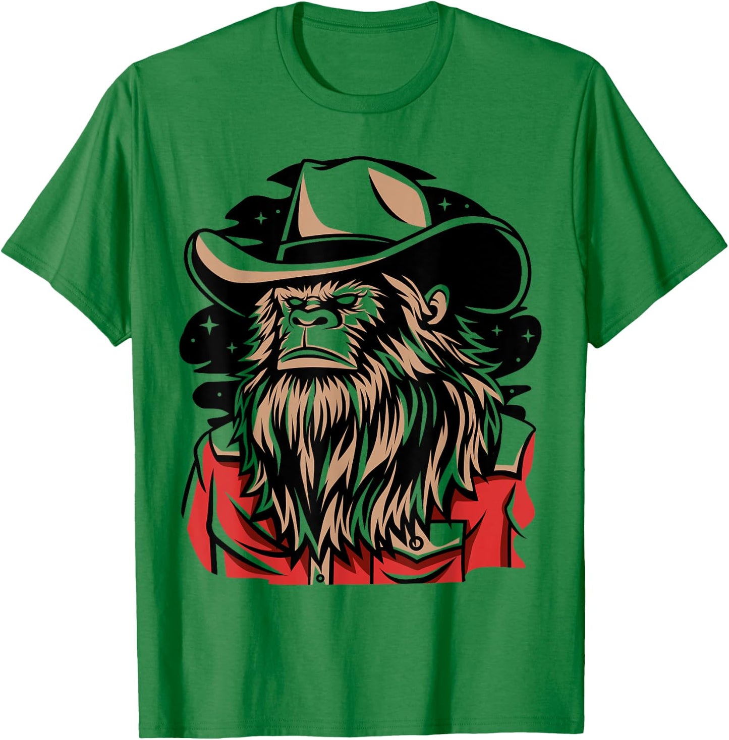 Retro Howdy Bigfoot Sasquatch Cowboy Rodeo Western Country T-Shirt - T-Shirt | Irish Green