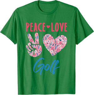 Peace Love Golf T-Shirt - T-Shirt | Irish Green