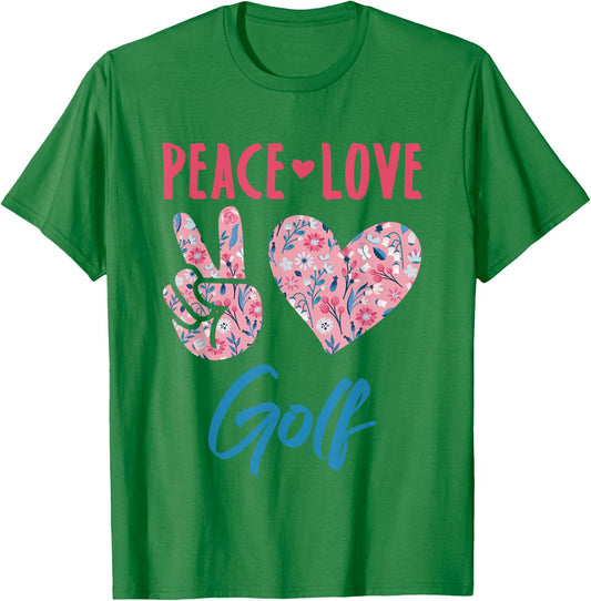 Peace Love Golf T-Shirt - T-Shirt | Irish Green