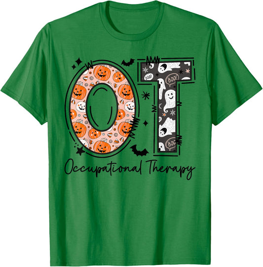 OT Occupational Therapy Therapist Halloween OTA Spooky T-Shirt - T-Shirt | Irish Green