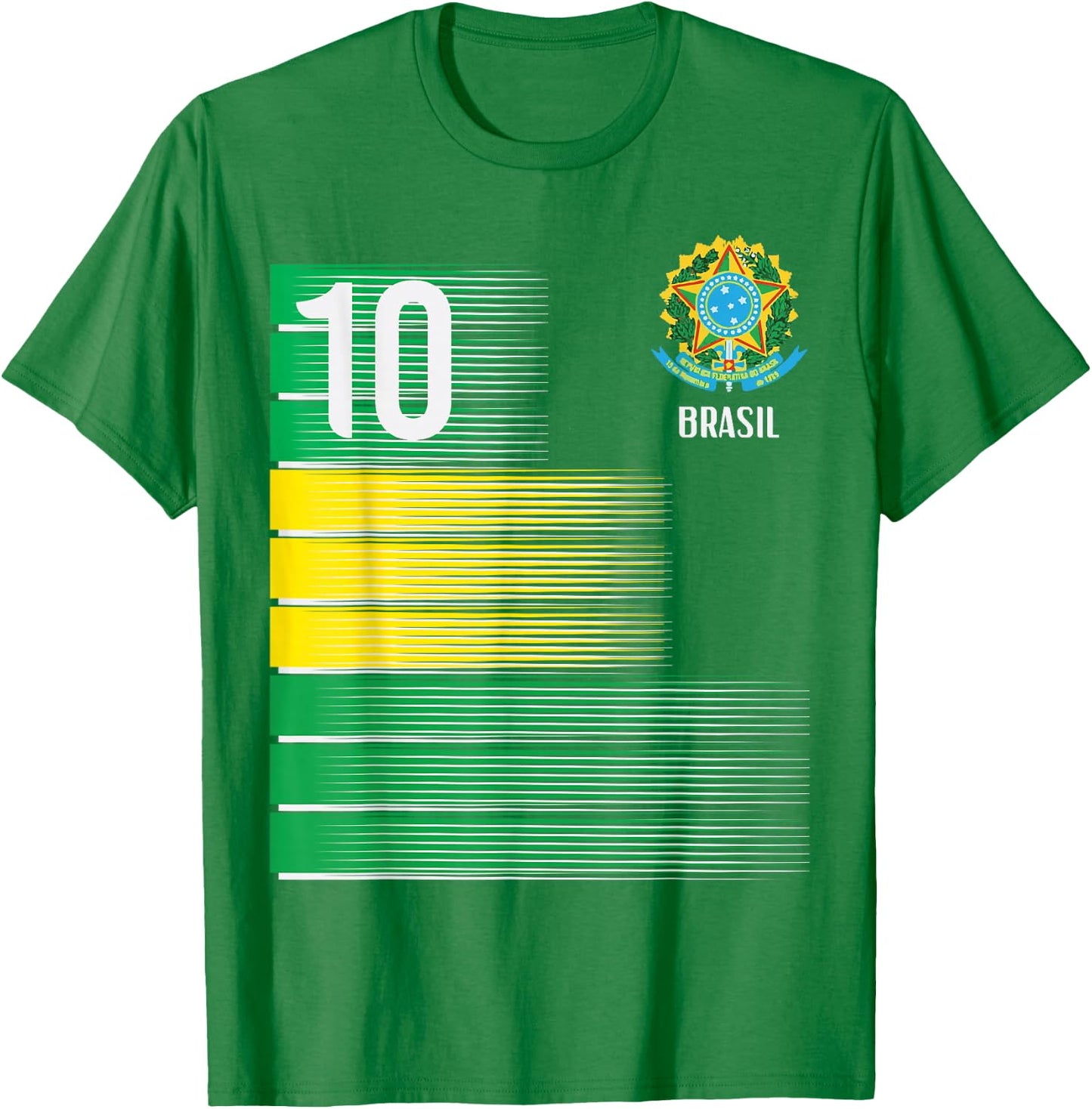 Brasil Flag Number 10 Brazil Soccer Men Women Boys Girl Kids T-Shirt - T-Shirt | Irish Green