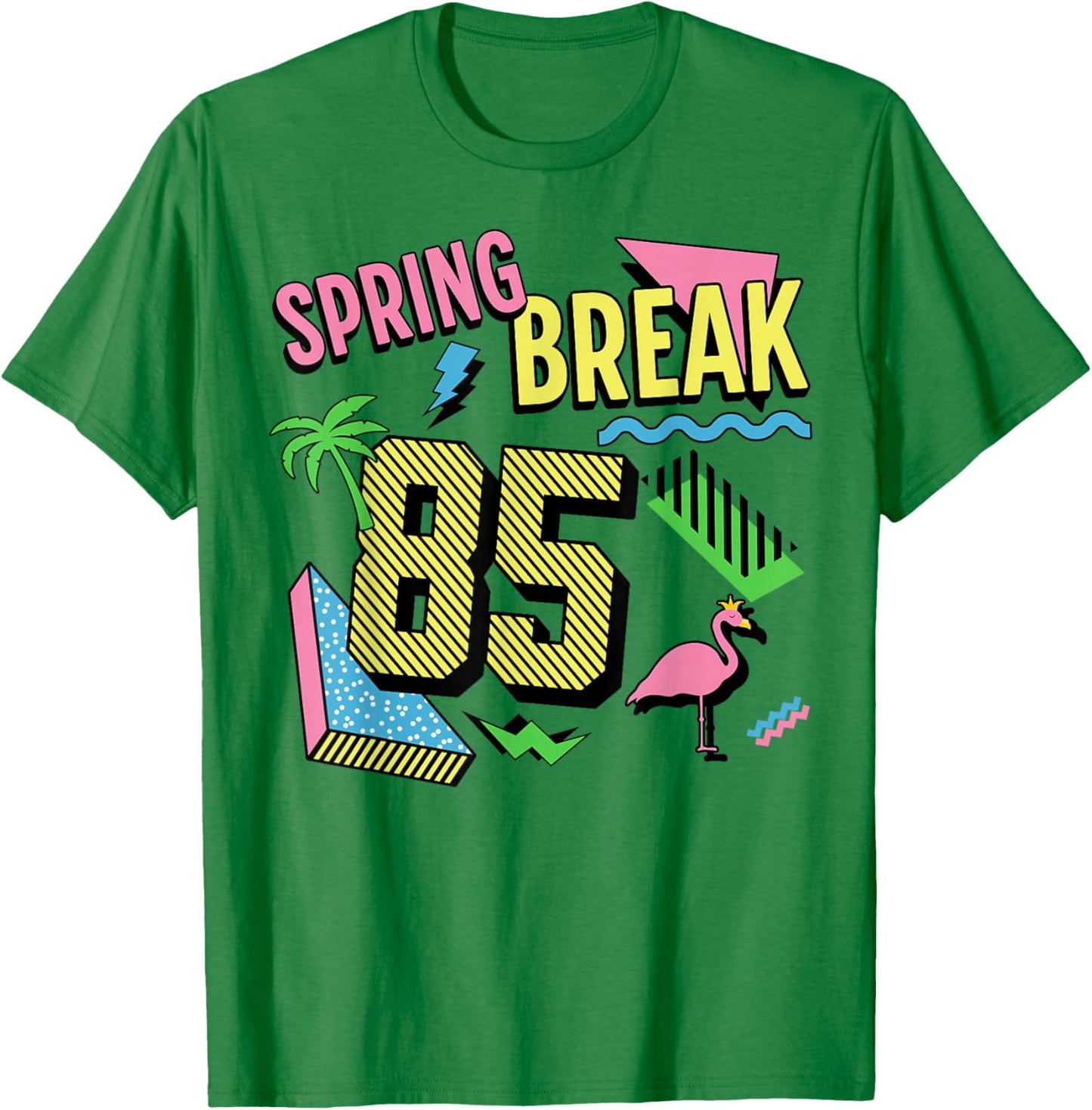 Spring Break Logo Retro Shape Graphic 1985 Throwback Design T-Shirt - T-Shirt | Irish Green