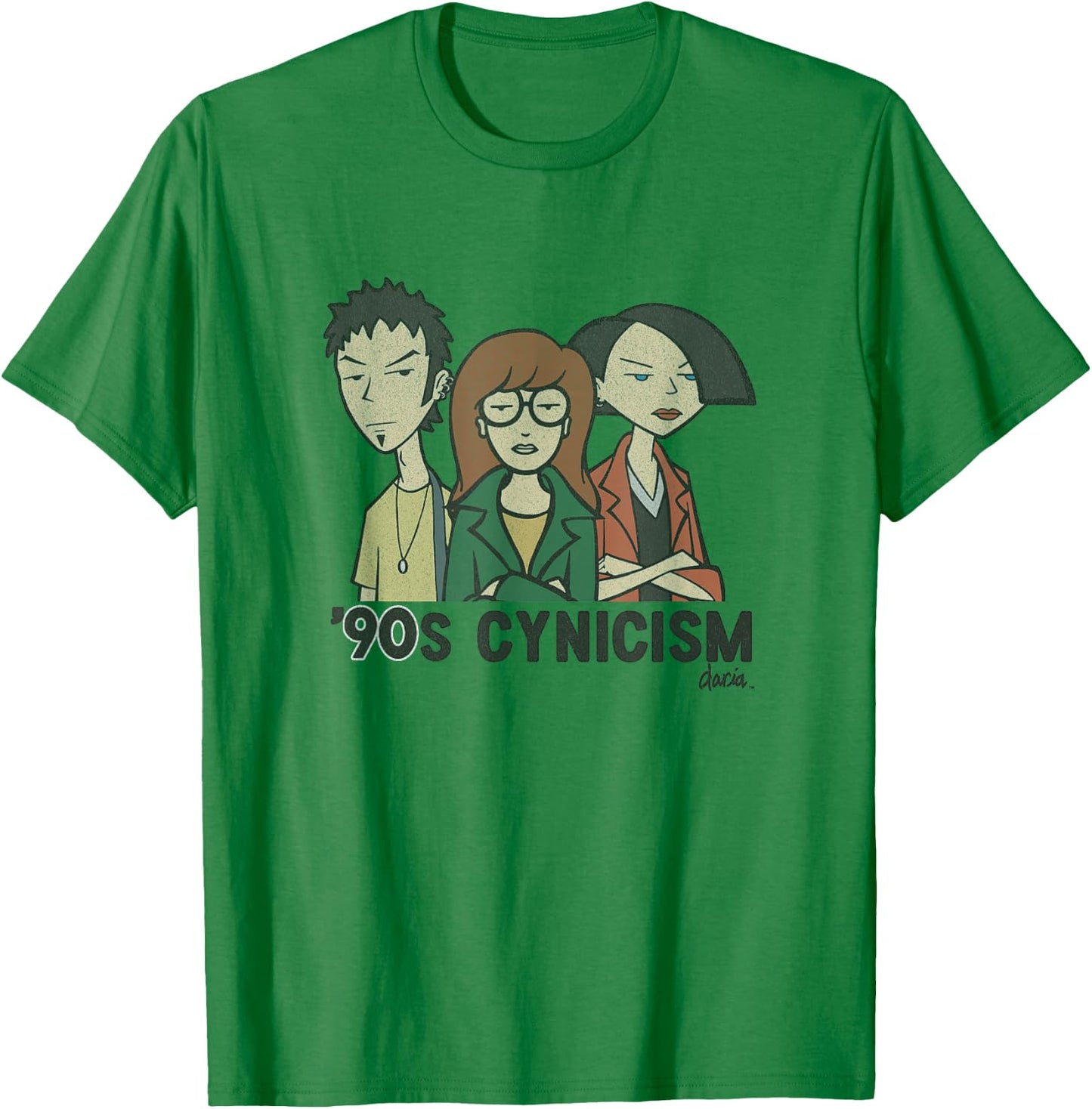 Daria 90's Cynicism Group Shot Vintage Poster T-Shirt - T-Shirt | Irish Green