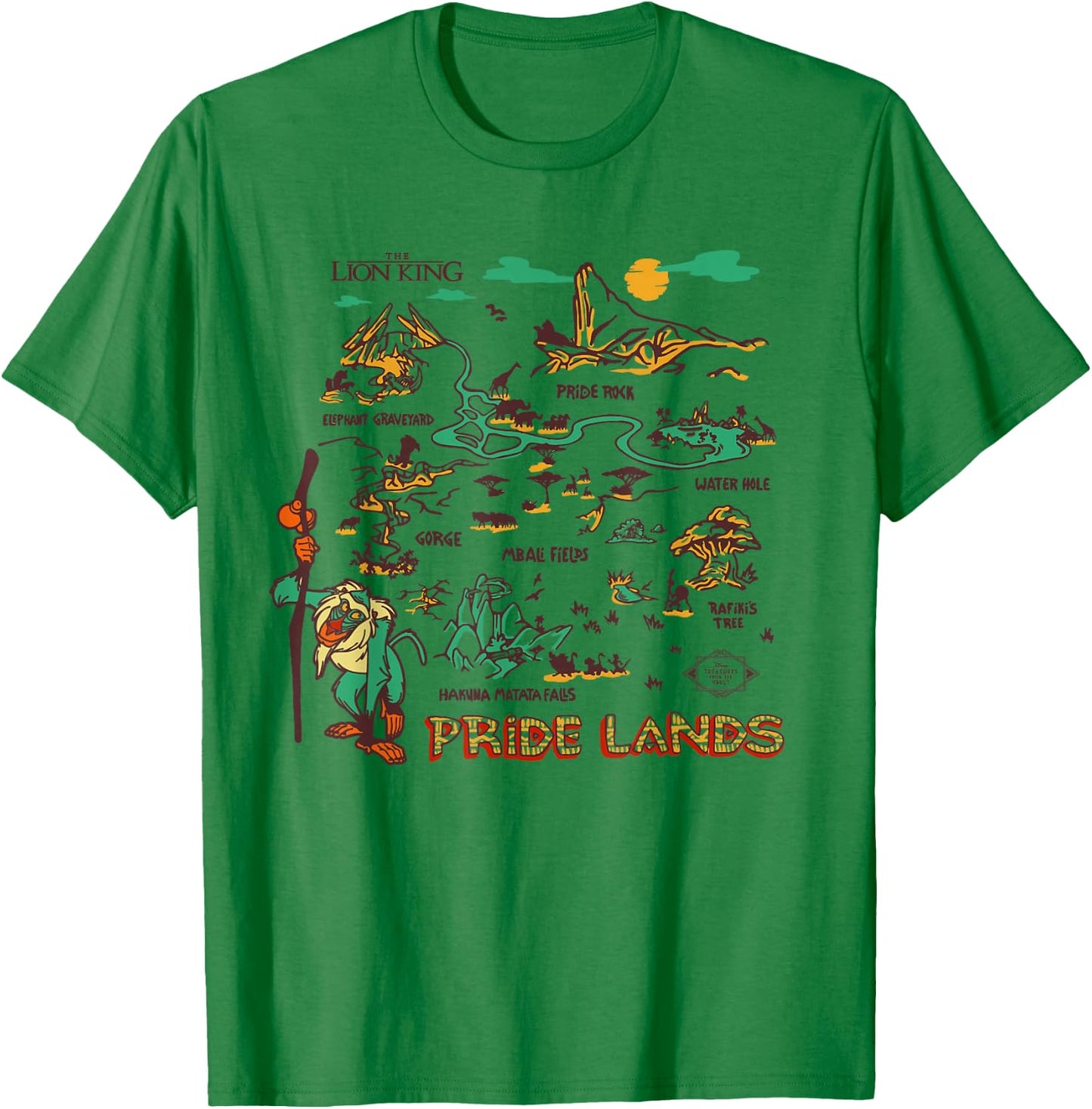 Disney The Lion King Rafiki Pride Lands Map T-Shirt - T-Shirt | Irish Green