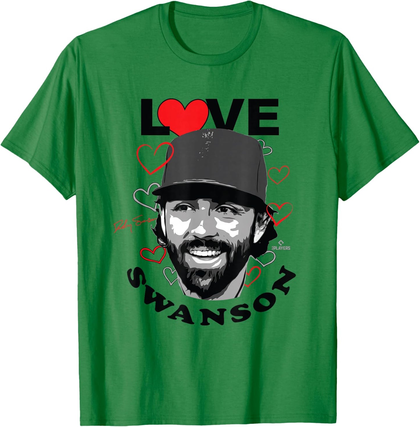 Love Dansby Swanson Chicago Baseball MLBPA T-Shirt - T-Shirt | Irish Green