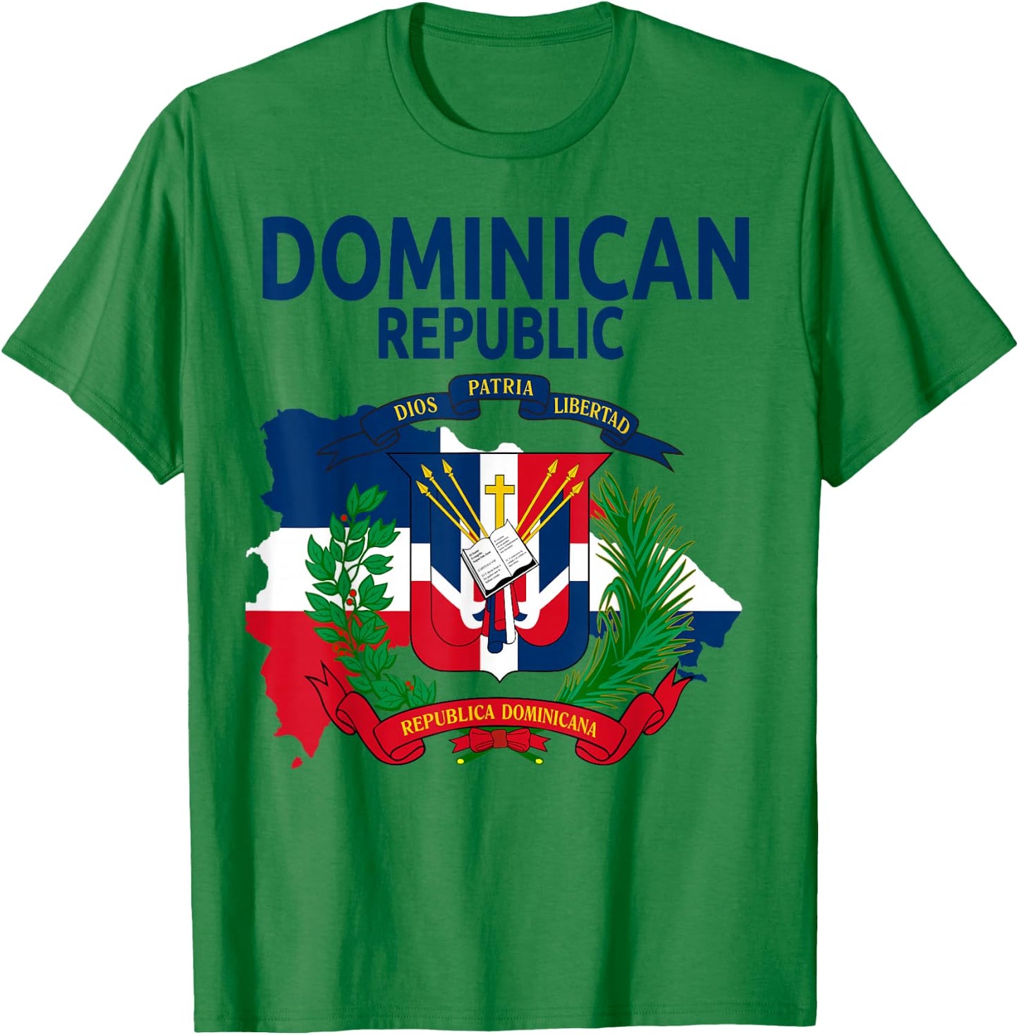 Coat of Arms Republica Dominicana & Dominican Flag Outfit T-Shirt - T-Shirt | Irish Green