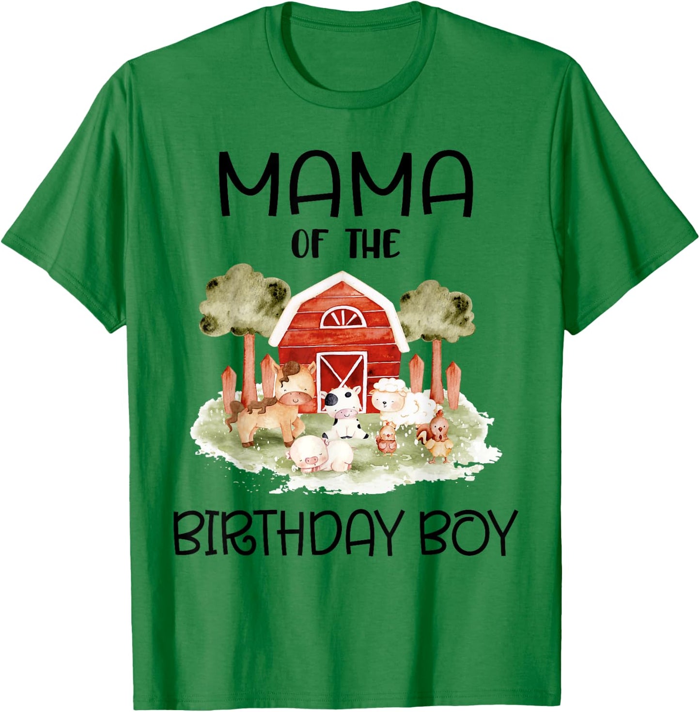 Mama of The Birthday For Boy Barnyard Farm Animals Party T-Shirt - T-Shirt | Irish Green