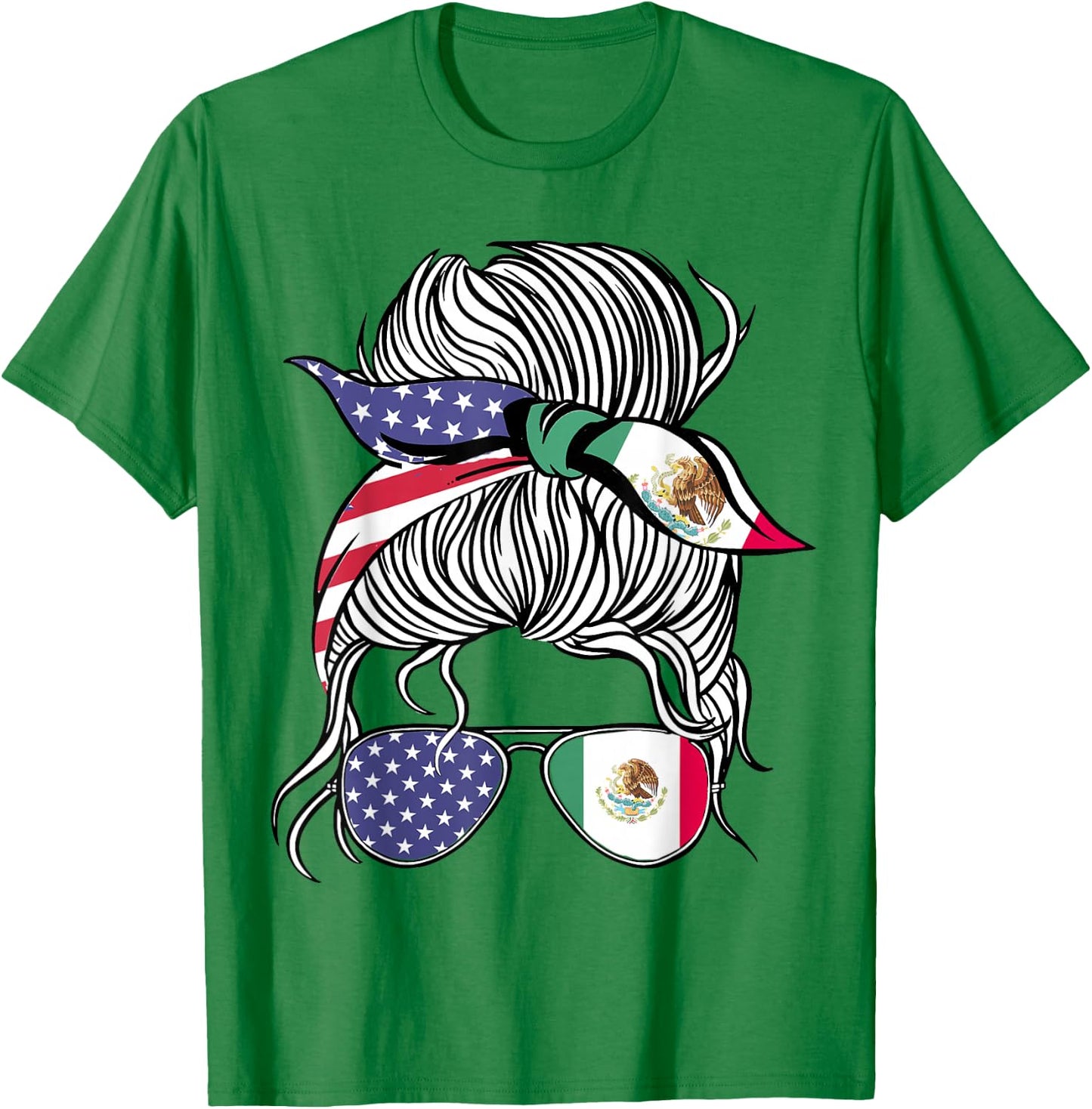Mexican American Patriot Grown Proud Women Girl Flag T-Shirt - T-Shirt | Irish Green
