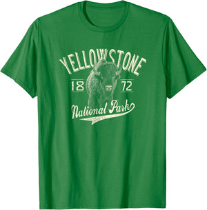 Yellowstone National Park Vintage T-Shirt - T-Shirt | Irish Green