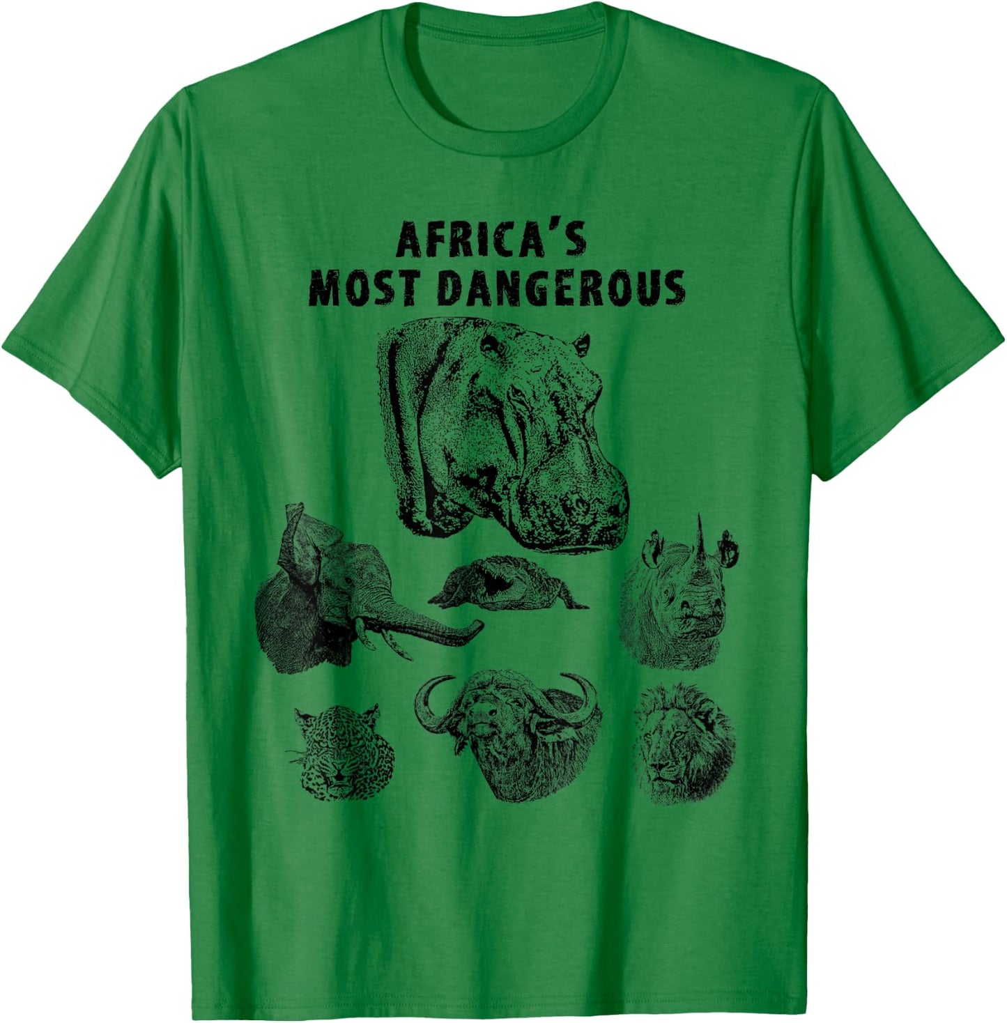 Hippopotamus Africa's Most Dangerous Wild Animals T-Shirt - T-Shirt | Irish Green