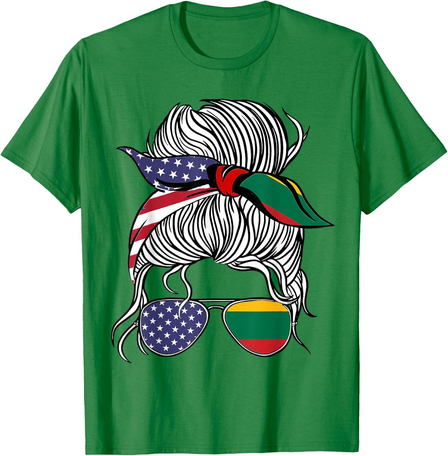 American Lithuanian Patriot Flag Women Girl Lithuania Grown T-Shirt - T-Shirt | Irish Green