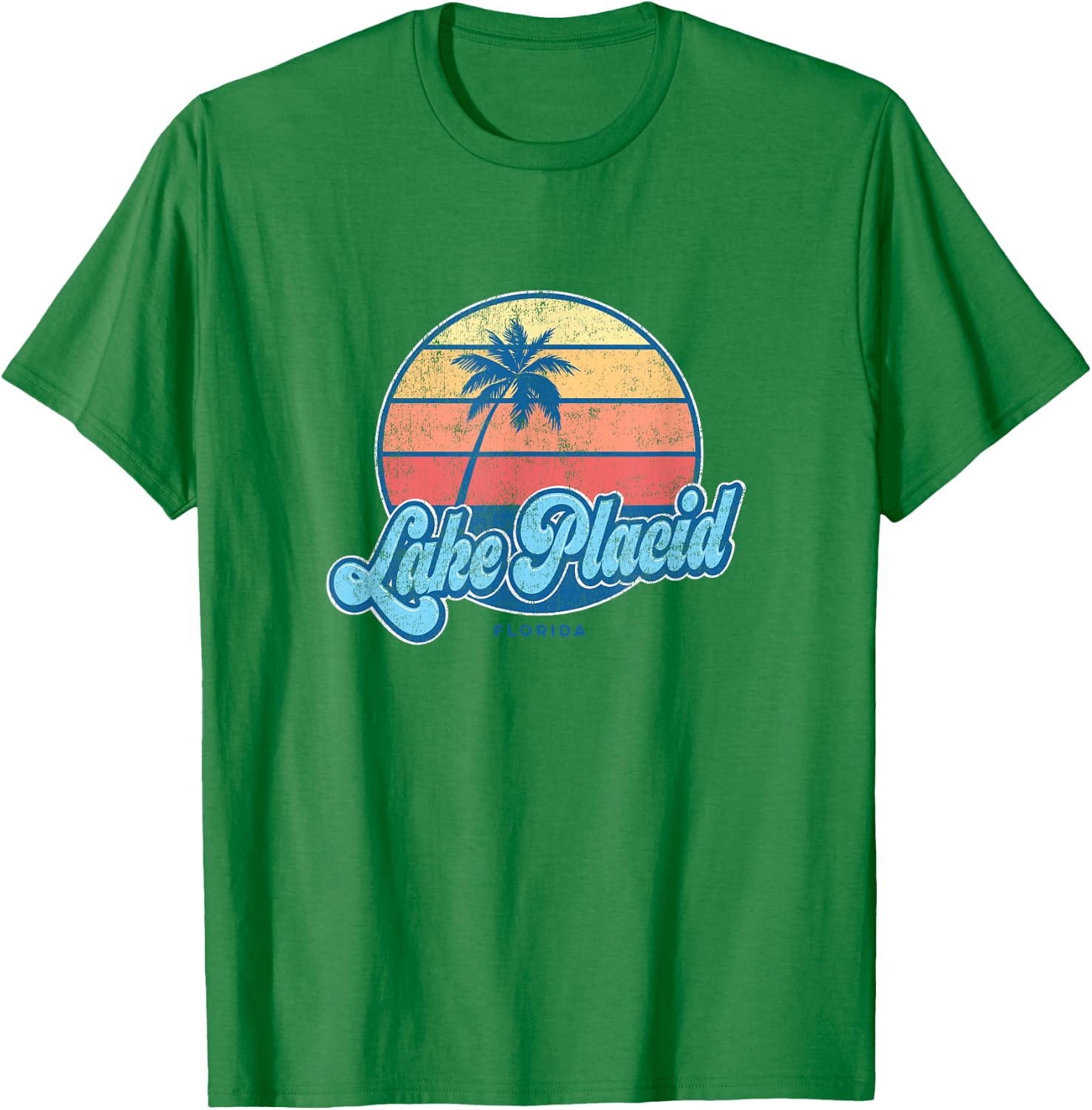 Vintage Lake Placid Florida FL Classic 70s Retro Surfer T-Shirt - T-Shirt | Irish Green