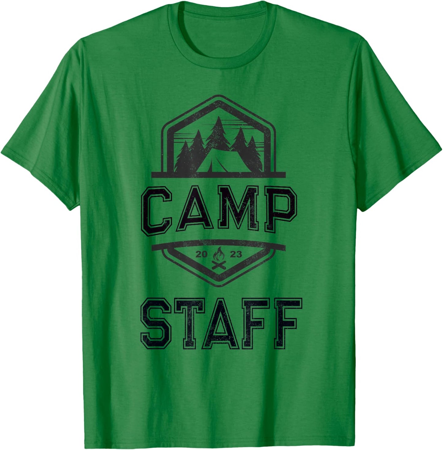 Vintage CAMP STAFF Summer Campground Host Crew Counselor T-Shirt - T-Shirt | Irish Green