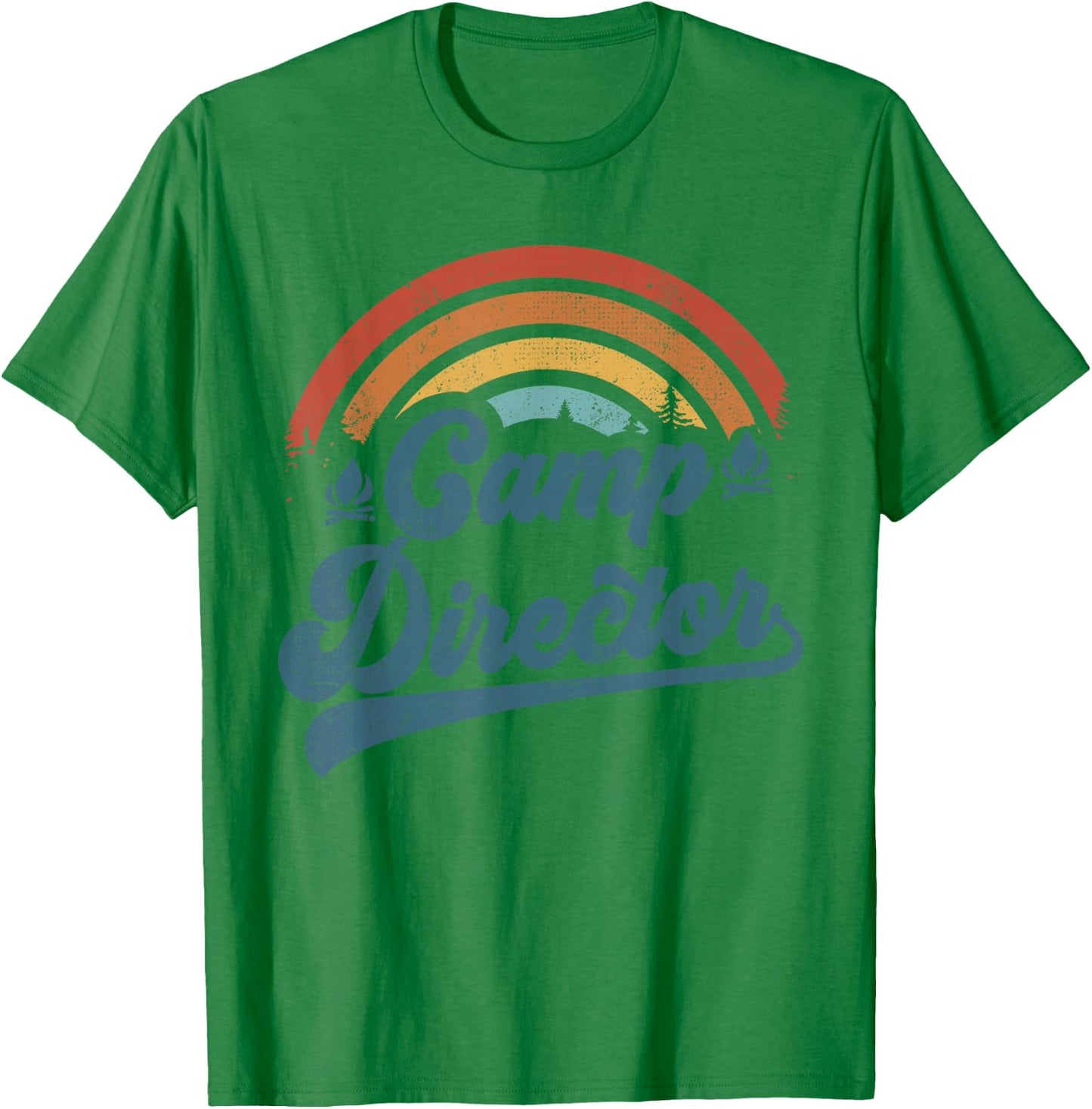 Summer Camp Director Staff Groovy Rainbow Camp Counselor T-Shirt - T-Shirt | Irish Green